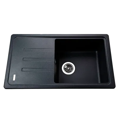 Гранітна мийка Globus Lux LUGANO 780х435-А0001, чорний металiк
